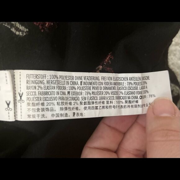 Endless Rose Skort Black Flowers Embroidered Size S - Picture 5 of 8